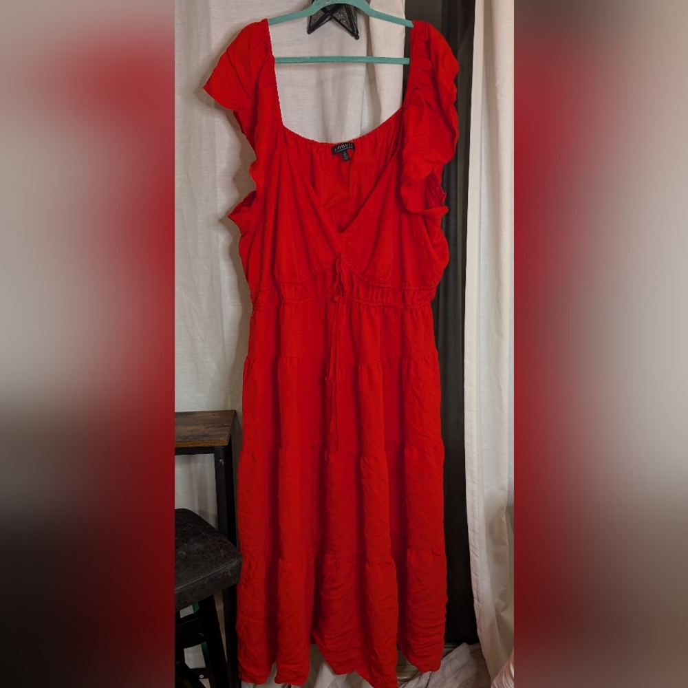 Eloquii Wedding Guest PLUS Size Vibrant Red Maxi Dress